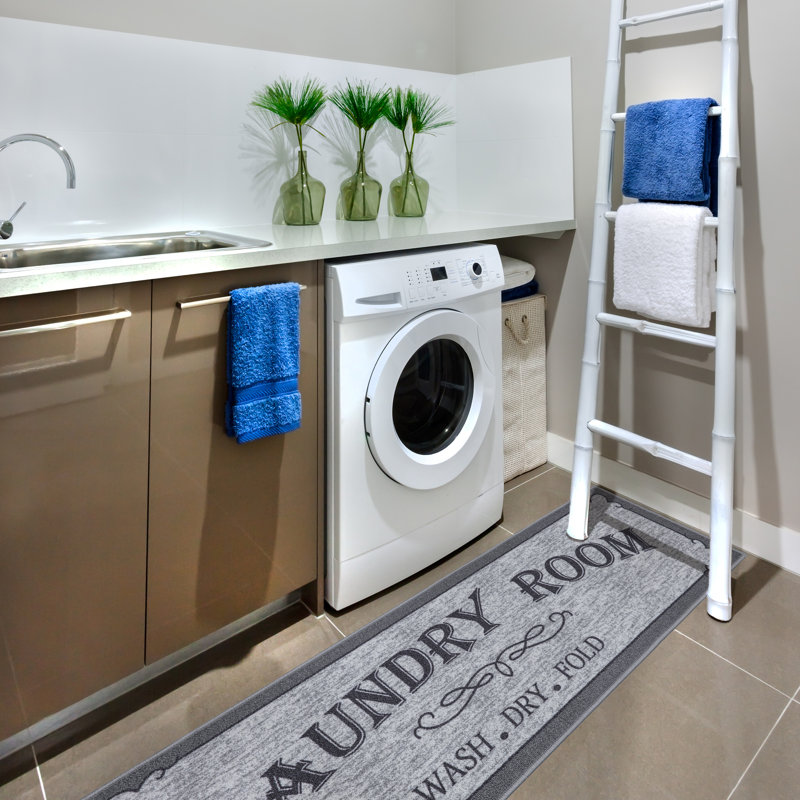 Ottomanson Machine Washable Non-Slip Rubberback Laundry Room Runner Rug ...
